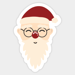 Cute Retro Santa Claus Pattern Simple Scandinavian Christmas Aesthetic Sticker